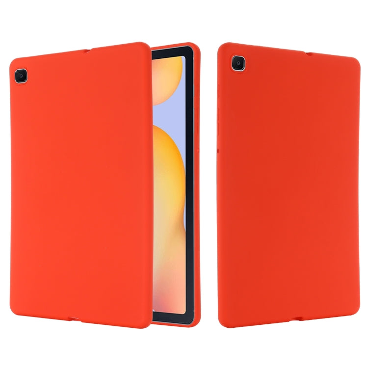 For Samsung Galaxy Tab S6 Lite 2024 Pure Color Liquid Silicone Shockproof Tablet Case(Red) by bashfashion