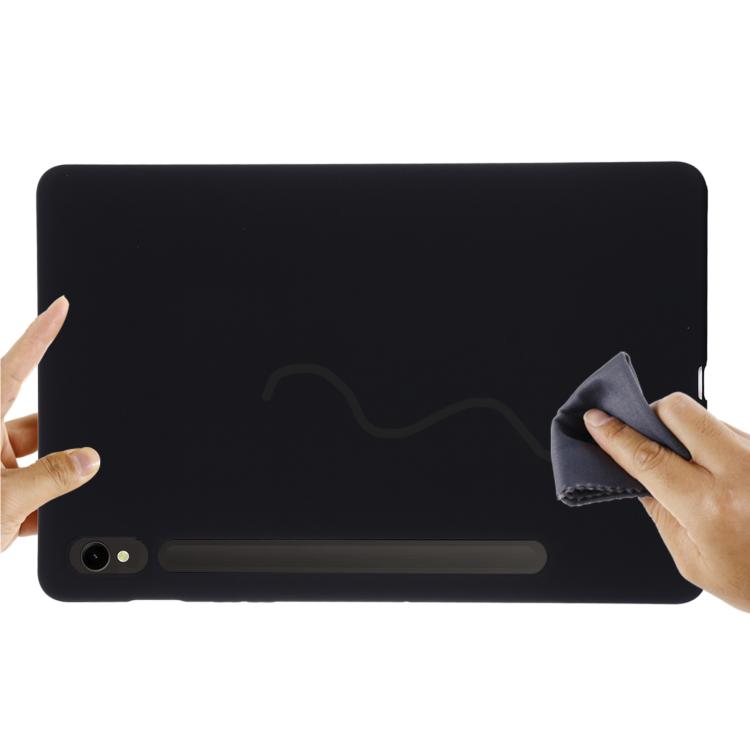 For Samsung Galaxy Tab S10 Lite 5G/S10/S10 FE Pure Color Liquid Silicone Shockproof Tablet Case(Black) by bashfashion