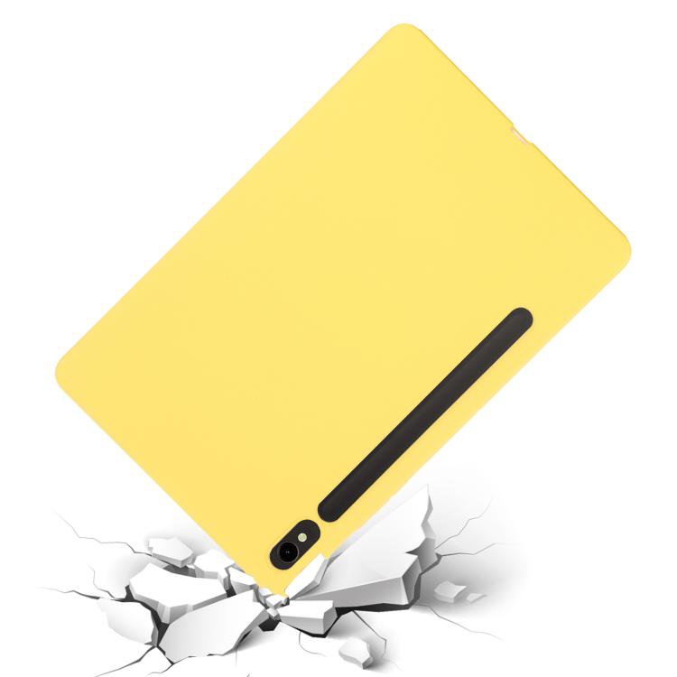 For Samsung Galaxy Tab S10 Lite 5G/S10/S10 FE Pure Color Liquid Silicone Shockproof Tablet Case(Yellow) by bashfashion