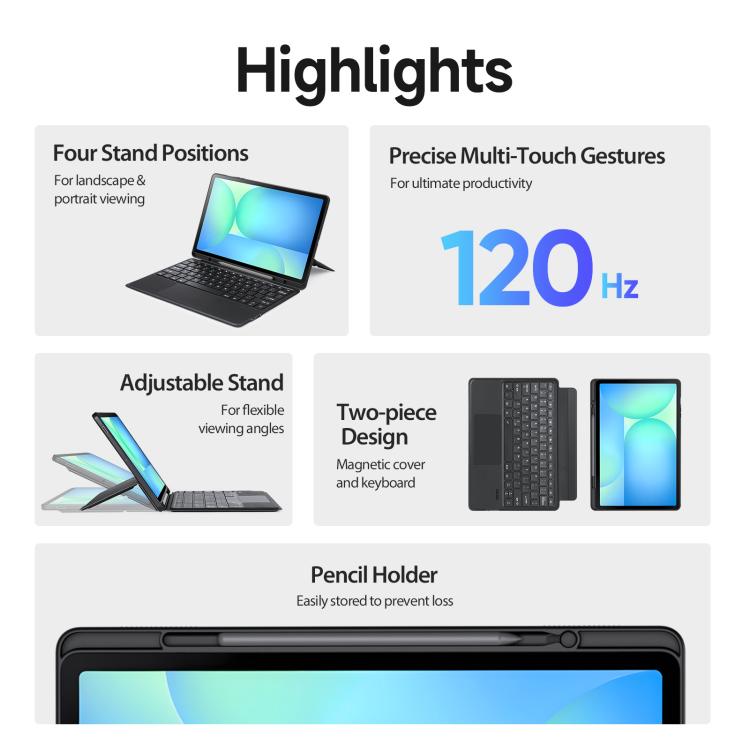 For Samsung Galaxy Tab S10 FE+ DUX DUCIS DK Floating Magnetic Keyboard Leather Tablet Case with Holder(Black) by DUX DUCIS