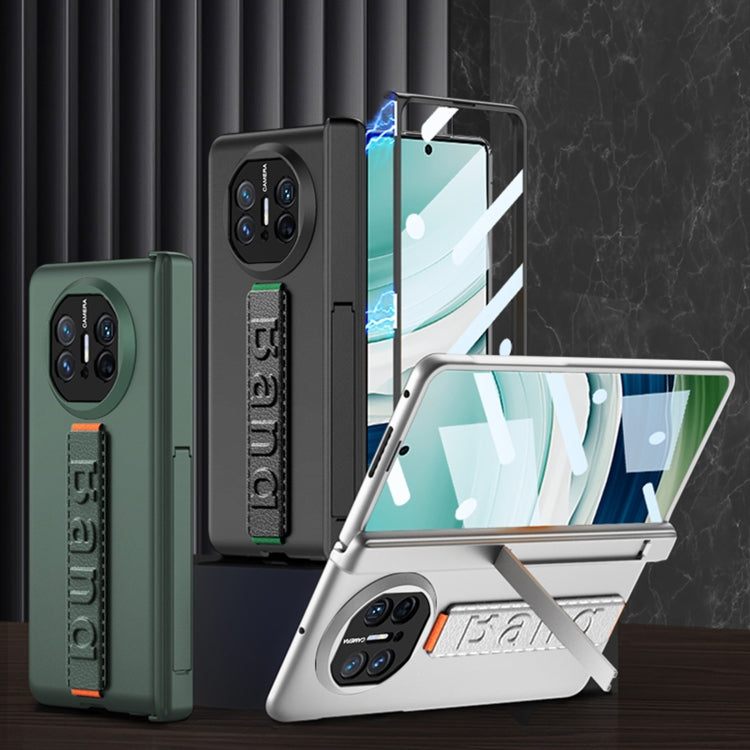 For Huawei Mate X5 GKK Wristband Integrated HD Film Magnetic Hinge Phone Case(Carbon Fiber) by GKK