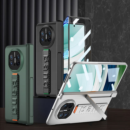 For Huawei Mate X5 GKK Wristband Integrated HD Film Magnetic Hinge Phone Case(Carbon Fiber) by GKK