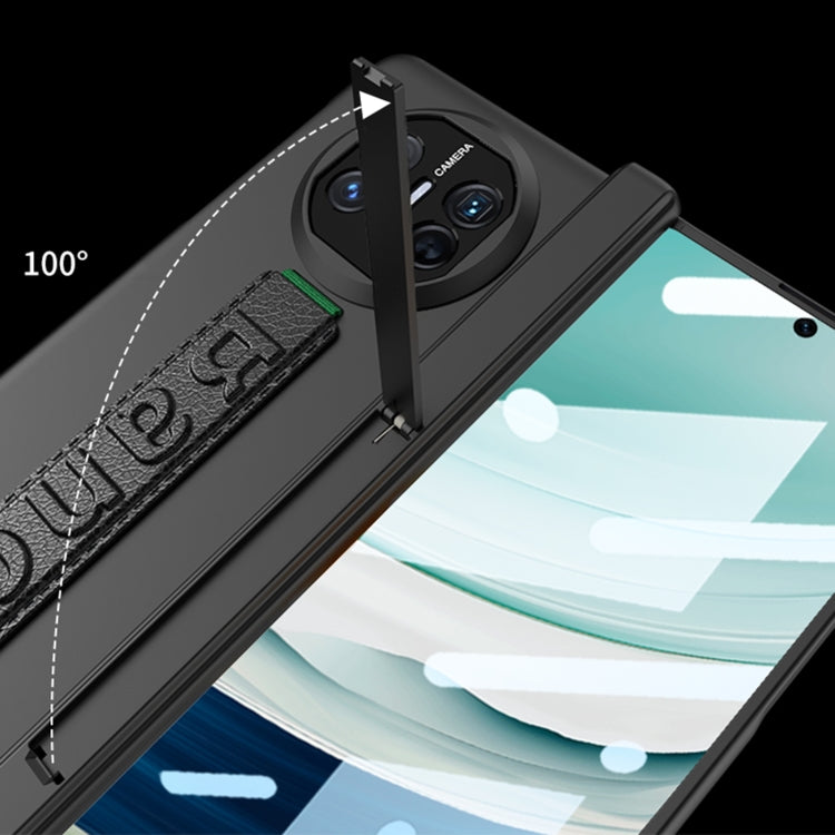 For Huawei Mate X5 GKK Wristband Integrated HD Film Magnetic Hinge Phone Case(Carbon Fiber) by GKK