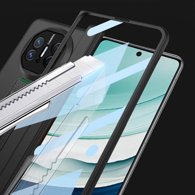 For Huawei Mate X5 GKK Wristband Integrated HD Film Magnetic Hinge Phone Case(Carbon Fiber) by GKK