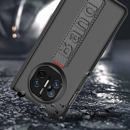 For Huawei Mate X5 GKK Wristband Integrated HD Film Magnetic Hinge Phone Case(Carbon Fiber) by GKK