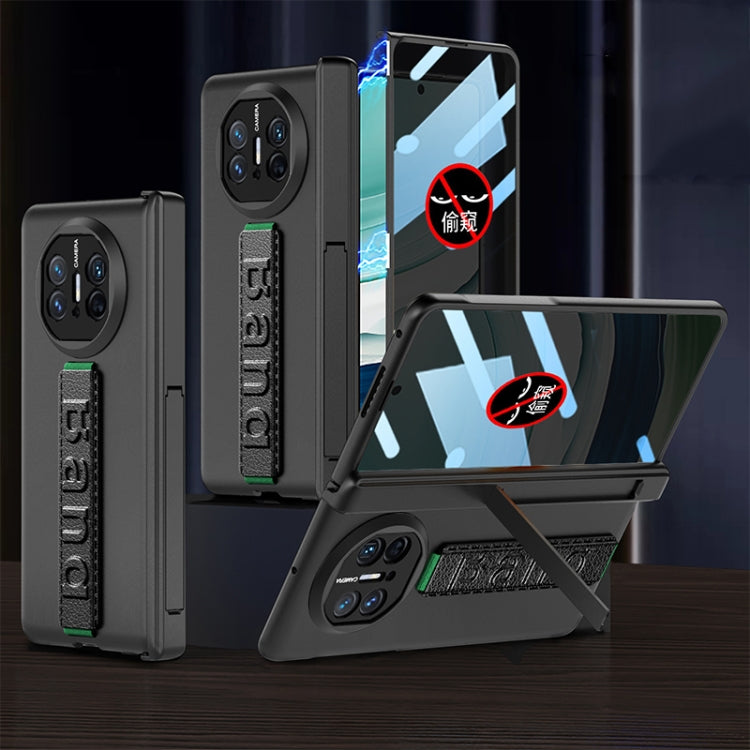 For Huawei Mate X5 GKK Wristband Integrated Privacy Film Magnetic Hinge Phone Case(Black) by GKK