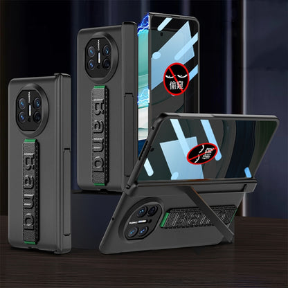 For Huawei Mate X5 GKK Wristband Integrated Privacy Film Magnetic Hinge Phone Case(Black) by GKK