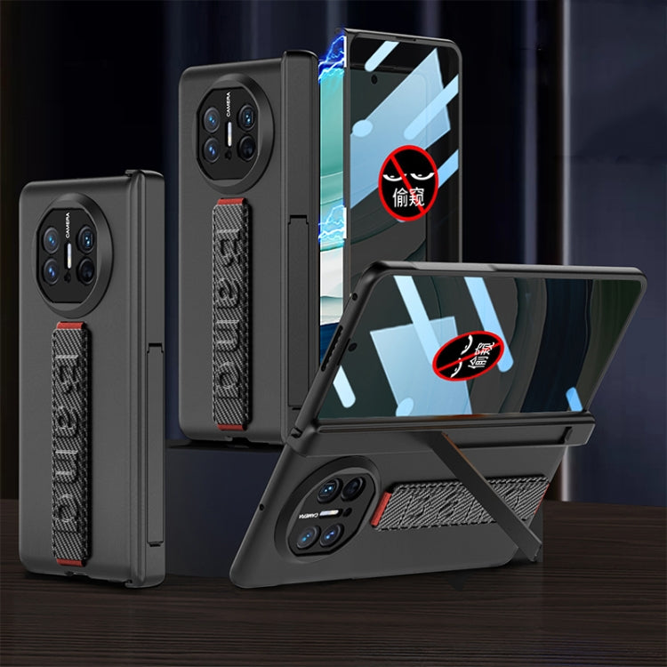 For Huawei Mate X5 GKK Wristband Integrated Privacy Film Magnetic Hinge Phone Case(Carbon Fiber) by GKK