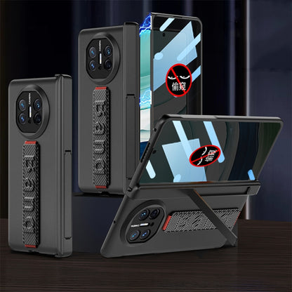 For Huawei Mate X5 GKK Wristband Integrated Privacy Film Magnetic Hinge Phone Case(Carbon Fiber) by GKK