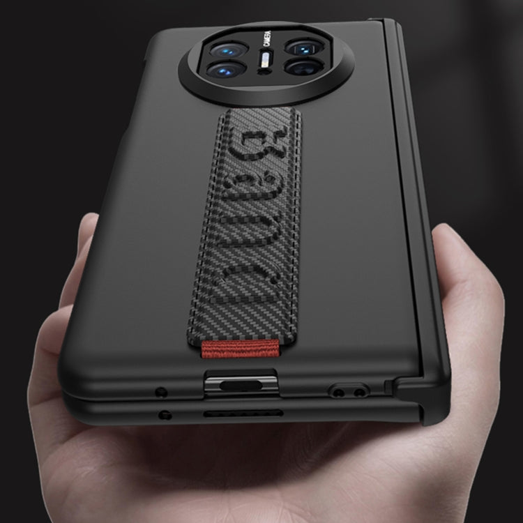 For Huawei Mate X5 GKK Wristband Integrated Privacy Film Magnetic Hinge Phone Case(Carbon Fiber) by GKK
