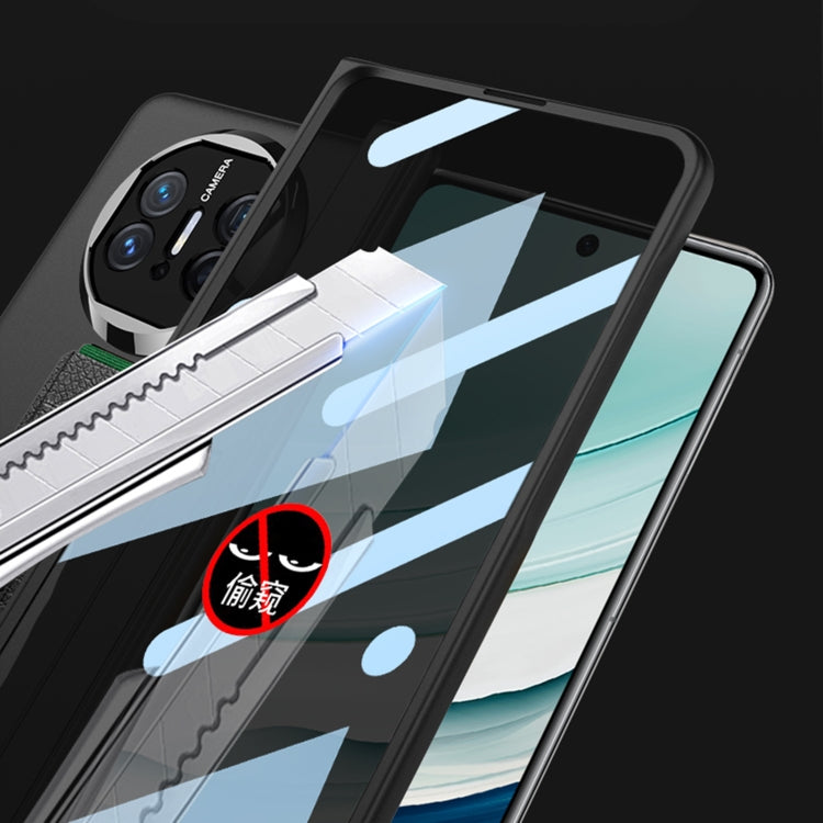 For Huawei Mate X5 GKK Wristband Integrated Privacy Film Magnetic Hinge Phone Case(Carbon Fiber) by GKK