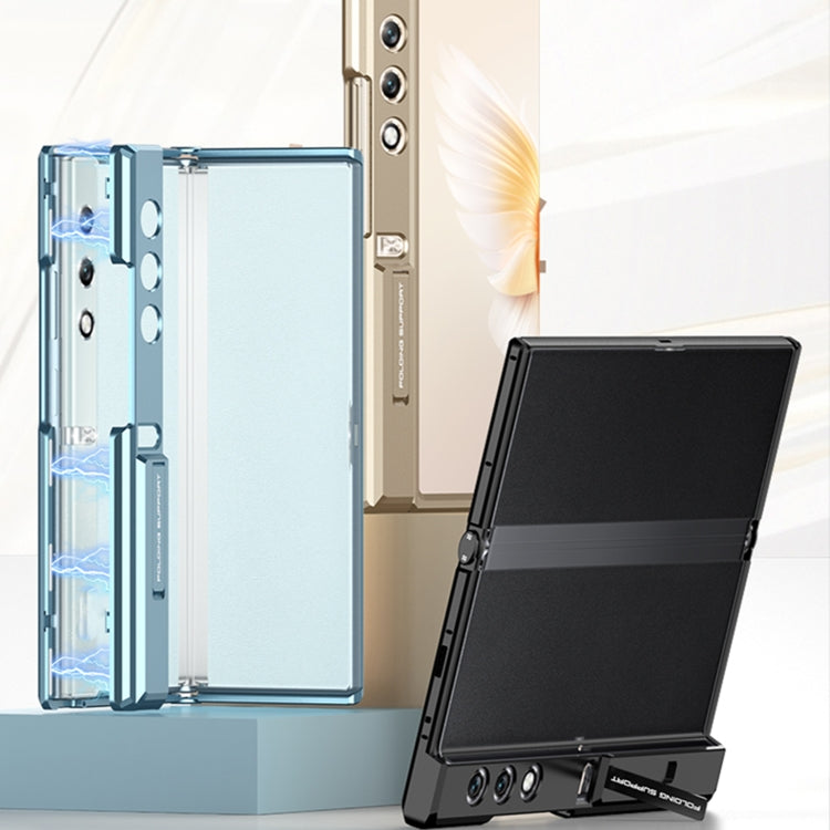 For Honor V Purse GKK Integrated Magnetic Folding Metal Full Coverage Phone Case(Blue) by GKK