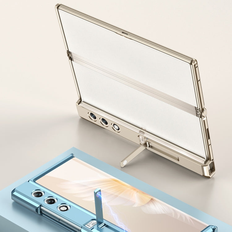 For Honor V Purse GKK Integrated Magnetic Folding Metal Full Coverage Phone Case(Blue) by GKK