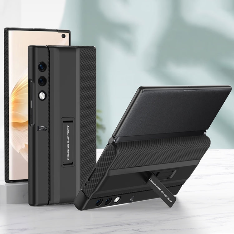 For Honor V Purse GKK Full Coverage Folding Leather Phone Case with Holder(Carbon Fiber) by GKK