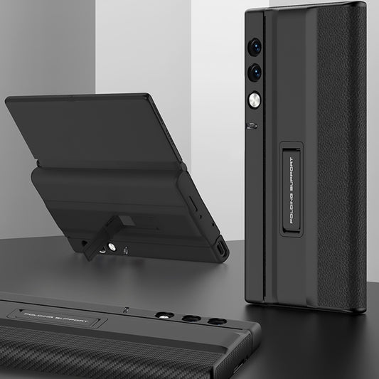 For Honor V Purse GKK Full Coverage Folding Leather Phone Case with Holder(Carbon Fiber) by GKK