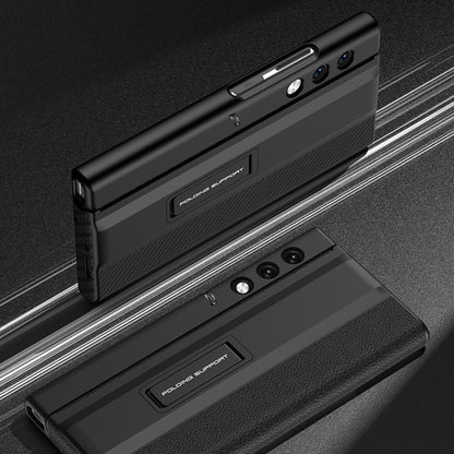 For Honor V Purse GKK Full Coverage Folding Leather Phone Case with Holder(Carbon Fiber) by GKK