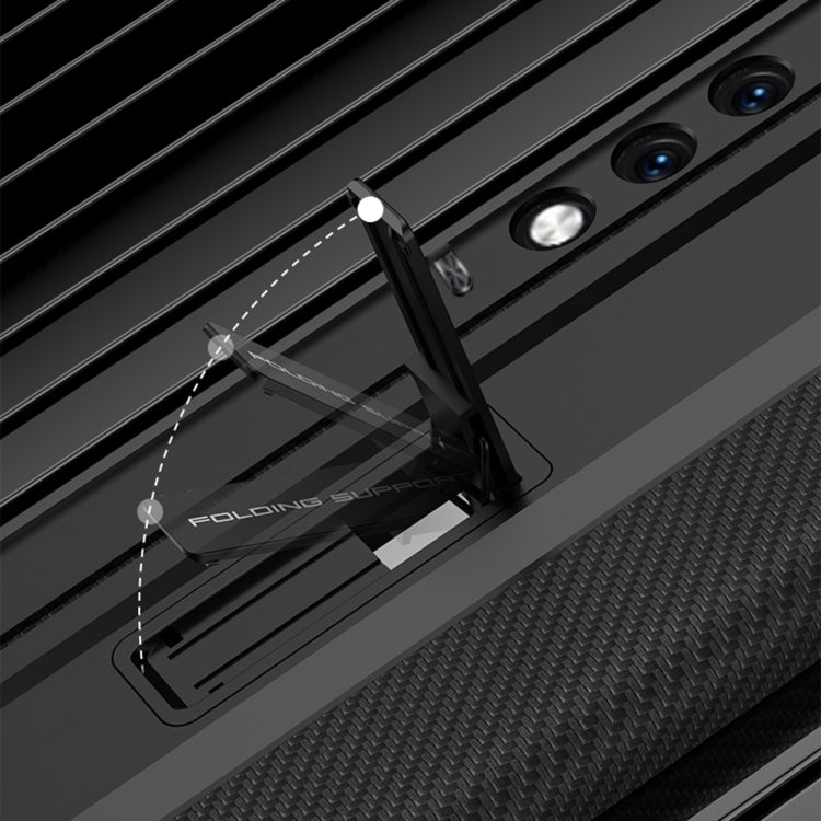 For Honor V Purse GKK Full Coverage Folding Leather Phone Case with Holder(Carbon Fiber) by GKK