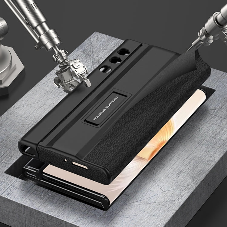 For Honor V Purse GKK Full Coverage Folding Leather Phone Case with Holder(Carbon Fiber) by GKK