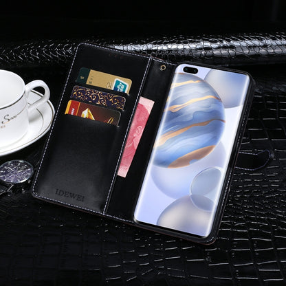 For Huawei Honor 30 Pro+ idewei Crocodile Texture Horizontal Flip Leather Case with Holder & Card Slots & Wallet(Black) by idewei