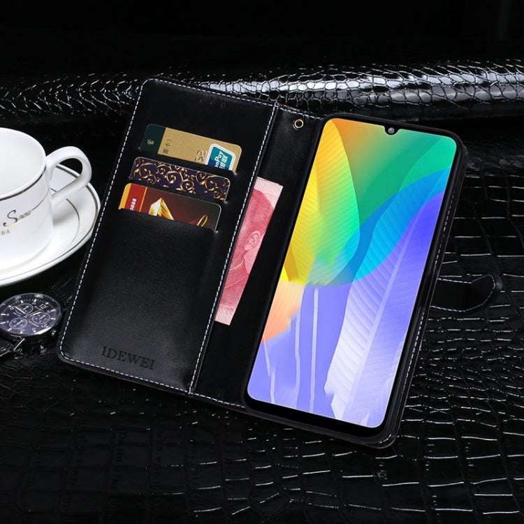 For Huawei Y6p idewei Crocodile Texture Horizontal Flip Leather Case with Holder & Card Slots & Wallet(Dark Blue) by idewei