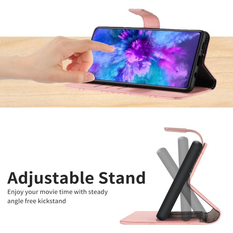 For iPhone SE 2024 Rhombic Grid Texture Leather Phone Case(Pink) by bashfashion