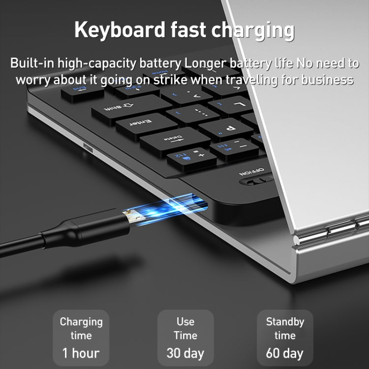 GKK Metal Folding Holder + Bluetooth Keyboard + Pen + Pen Slots + Mouse Set(Black) by GKK