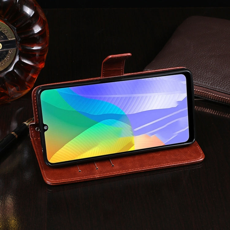 For Huawei Y6p idewei Crazy Horse Texture Horizontal Flip Leather Case with Holder & Card Slots & Wallet(Yellow) by idewei