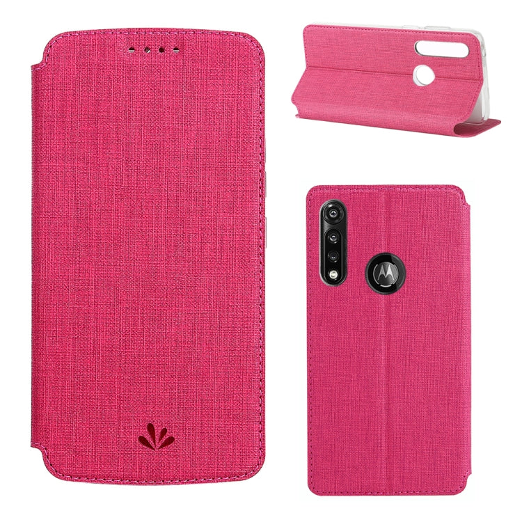 For Motorola Moto G Power ViLi Magnetic Suction Shockproof TPU + PU Horizontal Flip Protective Case with Card Slot & Holder(Rose Red) by ViLi