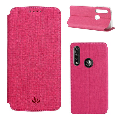 For Motorola Moto G Power ViLi Magnetic Suction Shockproof TPU + PU Horizontal Flip Protective Case with Card Slot & Holder(Rose Red) by ViLi