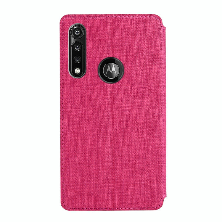 For Motorola Moto G Power ViLi Magnetic Suction Shockproof TPU + PU Horizontal Flip Protective Case with Card Slot & Holder(Rose Red) by ViLi