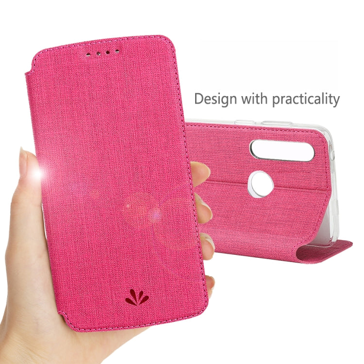 For Motorola Moto G Power ViLi Magnetic Suction Shockproof TPU + PU Horizontal Flip Protective Case with Card Slot & Holder(Rose Red) by ViLi