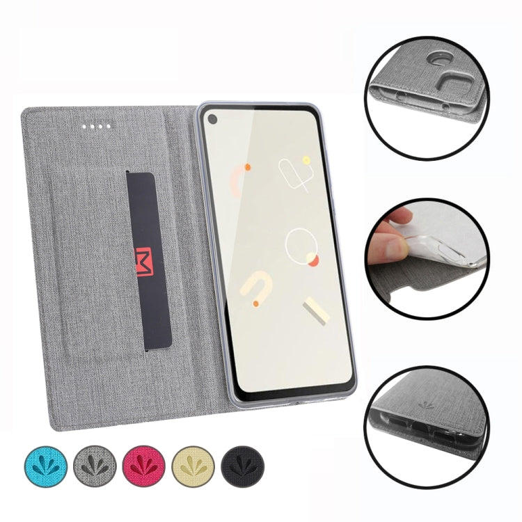 For Google Pixel 4a ViLi Magnetic Suction Shockproof TPU + PU Horizontal Flip Protective Case with Card Slot & Holder(Grey) by ViLi