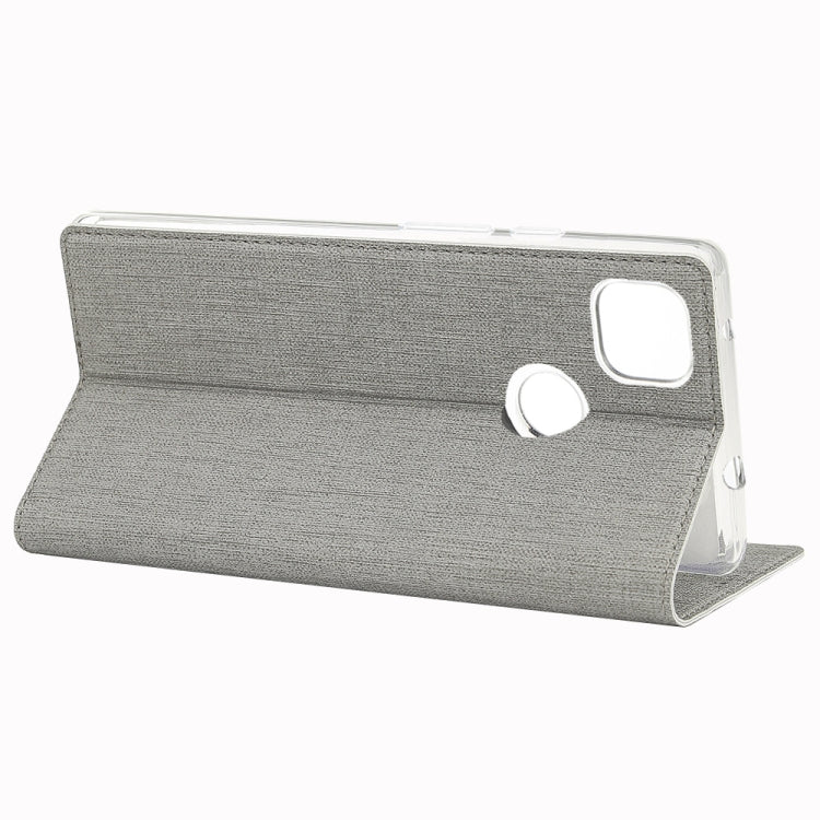 For Google Pixel 4a ViLi Magnetic Suction Shockproof TPU + PU Horizontal Flip Protective Case with Card Slot & Holder(Grey) by ViLi