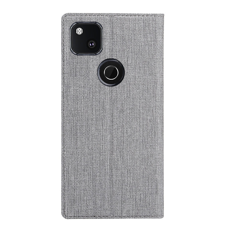 For Google Pixel 4a ViLi Magnetic Suction Shockproof TPU + PU Horizontal Flip Protective Case with Card Slot & Holder(Grey) by ViLi