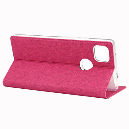 For Google Pixel 4a ViLi Magnetic Suction Shockproof TPU + PU Horizontal Flip Protective Case with Card Slot & Holder(Rose Red) by ViLi