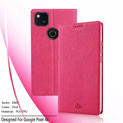 For Google Pixel 4a ViLi Magnetic Suction Shockproof TPU + PU Horizontal Flip Protective Case with Card Slot & Holder(Rose Red) by ViLi