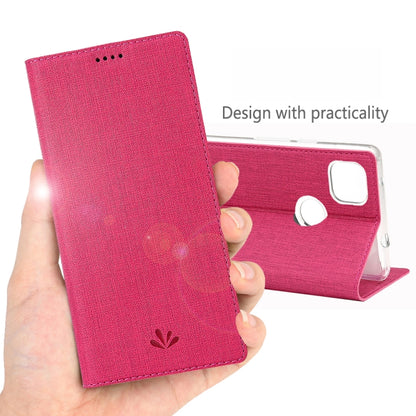 For Google Pixel 4a ViLi Magnetic Suction Shockproof TPU + PU Horizontal Flip Protective Case with Card Slot & Holder(Rose Red) by ViLi