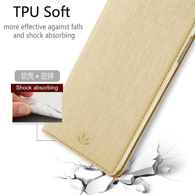 For Google Pixel 4a ViLi Magnetic Suction Shockproof TPU + PU Horizontal Flip Protective Case with Card Slot & Holder(Gold) by ViLi