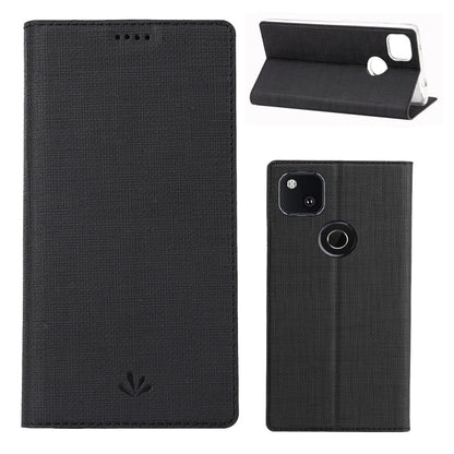 For Google Pixel 4a ViLi Magnetic Suction Shockproof TPU + PU Horizontal Flip Protective Case with Card Slot & Holder(Black) by ViLi