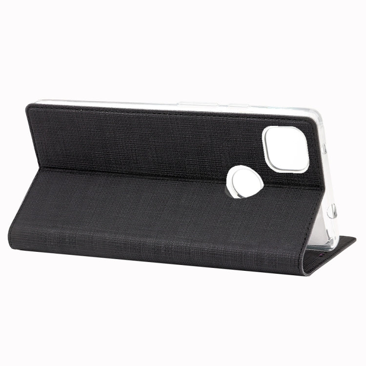 For Google Pixel 4a ViLi Magnetic Suction Shockproof TPU + PU Horizontal Flip Protective Case with Card Slot & Holder(Black) by ViLi