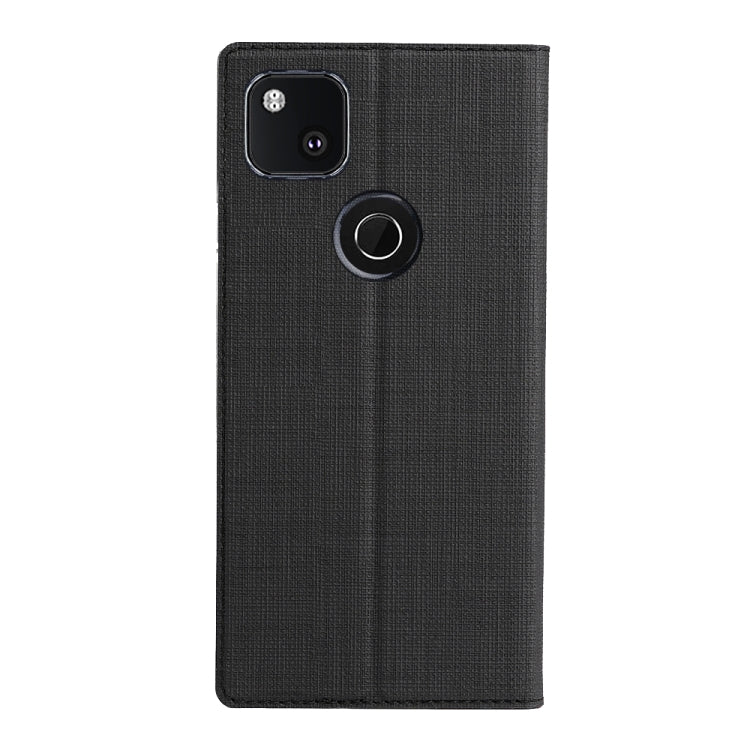 For Google Pixel 4a ViLi Magnetic Suction Shockproof TPU + PU Horizontal Flip Protective Case with Card Slot & Holder(Black) by ViLi