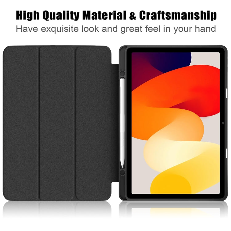 For Xiaomi Redmi Pad SE Acrylic 3-Fold Painted Smart Leather Tablet Case(Graffiti) by bashfashion