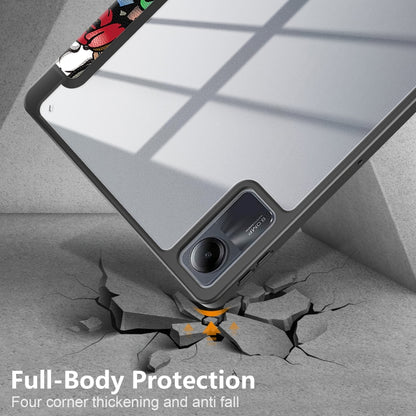 For Xiaomi Redmi Pad SE Acrylic 3-Fold Painted Smart Leather Tablet Case(Graffiti) by bashfashion