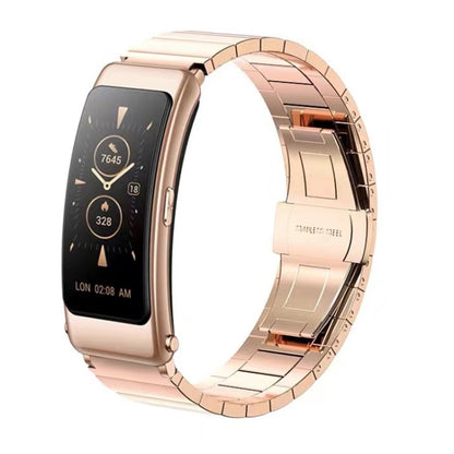 For Huawei Band 7 / B3 / Watch Fit Mini One Bead Butterfly Buckle Stainless Steel Watch Band(Rose Gold) by bashfashion