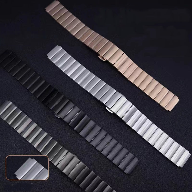 For Huawei Band 7 / B3 / Watch Fit Mini One Bead Butterfly Buckle Stainless Steel Watch Band(Silver) by bashfashion