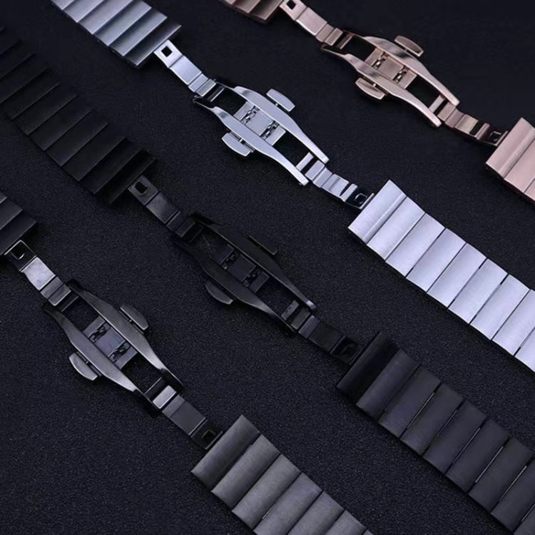 For Huawei Band 7 / B3 / Watch Fit Mini One Bead Butterfly Buckle Stainless Steel Watch Band(Silver) by bashfashion