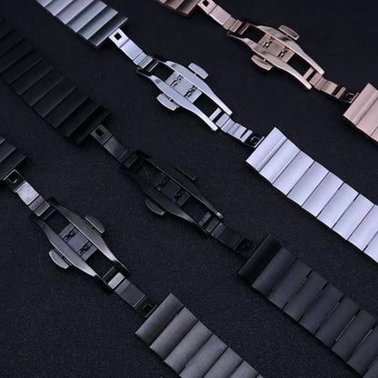 For Huawei Band 7 / B3 / Watch Fit Mini One Bead Butterfly Buckle Stainless Steel Watch Band(Silver) by bashfashion