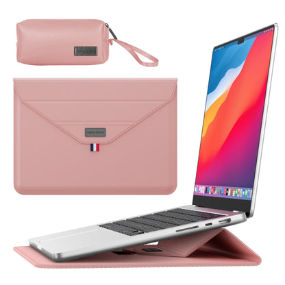 For 15.4/15.6/16.1 inch Envelope Holder Laptop Sleeve Bag with Accessories Bag(Pink) by bashfashion