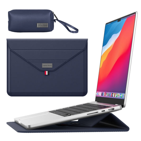 For 15.4/15.6/16.1 inch Envelope Holder Laptop Sleeve Bag with Accessories Bag(Dark Blue) by bashfashion