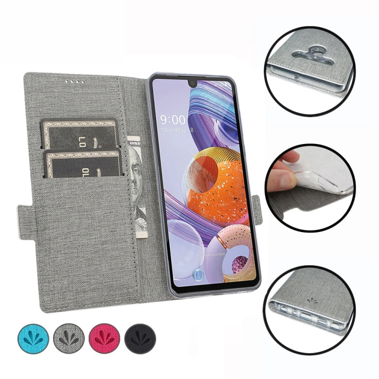 For LG Stylo 6 ViLi Side Button Magnetic Suction Type Shockproof TPU + PU Horizontal Flip Protective Case with Card Slot & Holder & Wallet(Grey) by ViLi